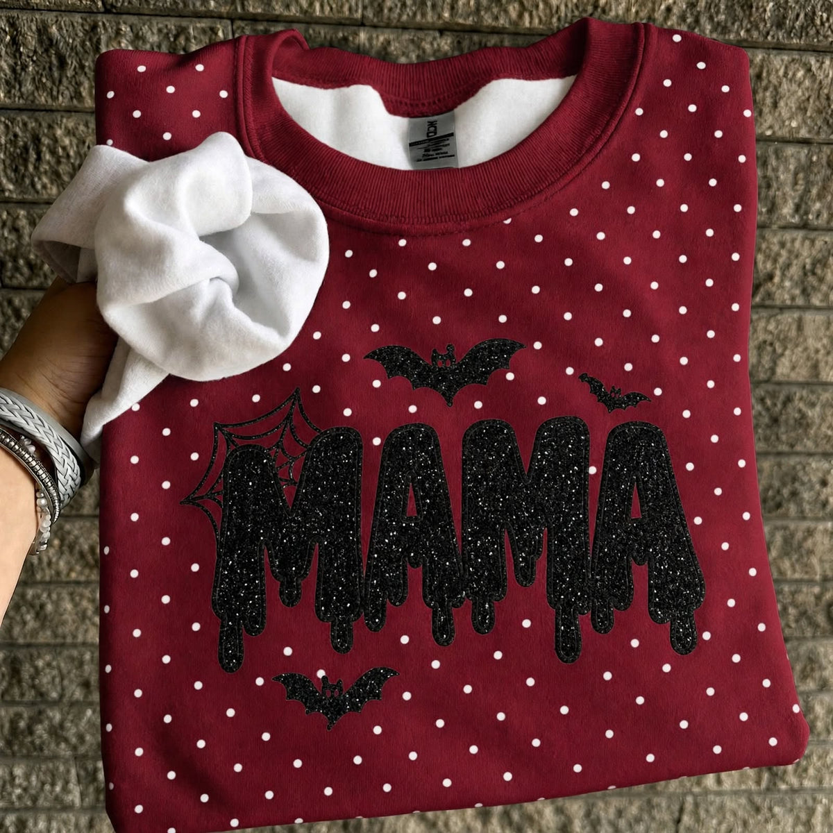 personalized-halloween-mama-glitter-embroidered-polka-dot-sweatshirt