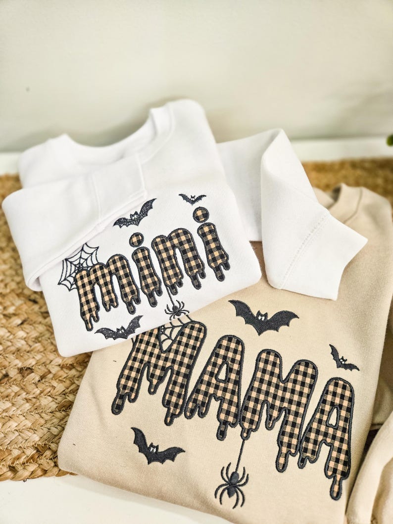 custom-halloween-mama-applique-sweatshirt-embroidered-mama-sweatshirt-bat-mama-crewneck-gingham-applique-spooky-mom-shirt-fall-sweatshirt