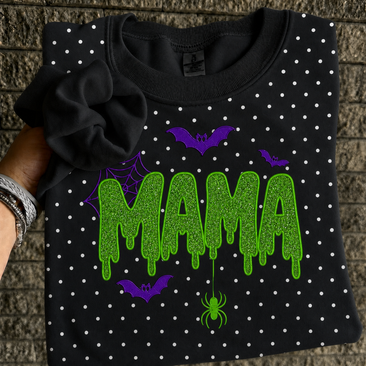 personalized-halloween-mama-glitter-embroidered-polka-dot-sweatshirt