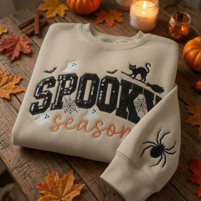 custom-spooky-season-embroidered-sweatshirt-halloween-sequin-sweatshirt-with-black-cat-ghost