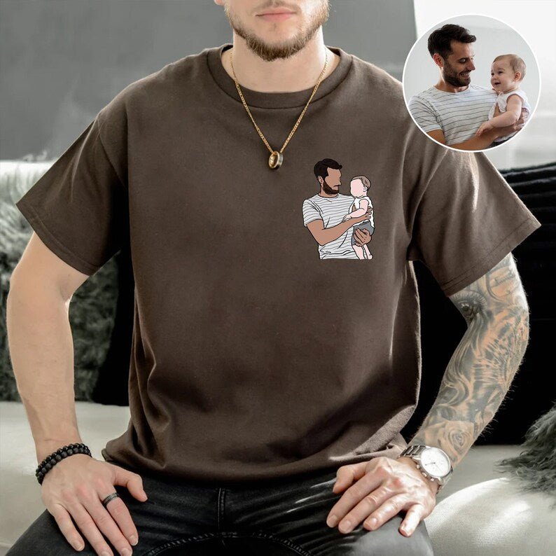 personalized-dad-kids-photo-portrait-t-shirt-fathers-day-gift-from-daughter-son
