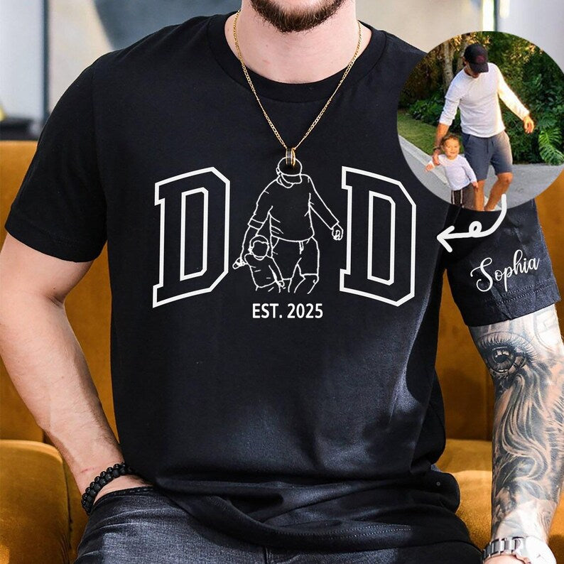 custom-dad-photo-outline-est-year-t-shirt-fathers-day-gift