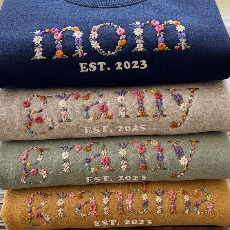 personalized-floral-embroidered-mock-neck-sweatshirt-custom-mama-grandma-pullover-with-est-year
