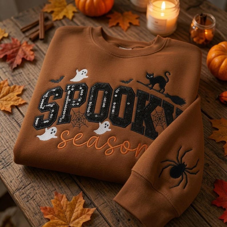 custom-spooky-season-embroidered-sweatshirt-halloween-sequin-sweatshirt-with-black-cat-ghost