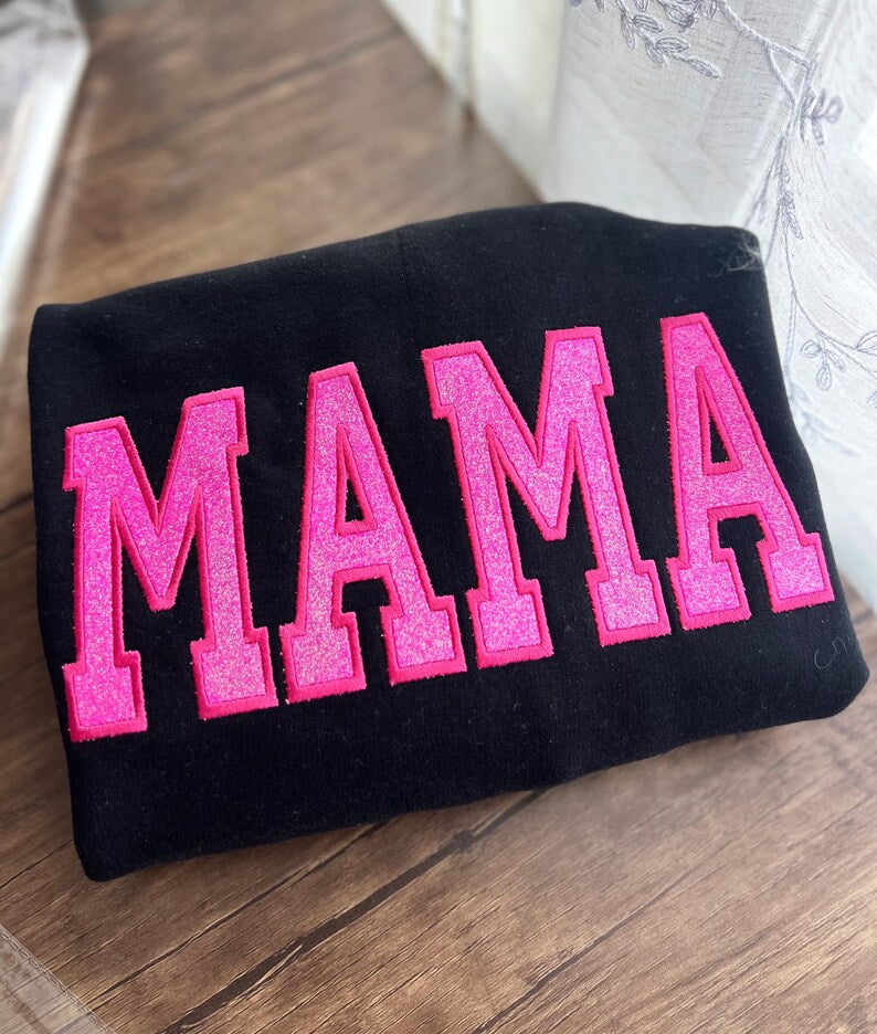 custom-trendy-and-cute-mama-embroidered-glitter-side-bow-sweatshirt-mothers-day-gift