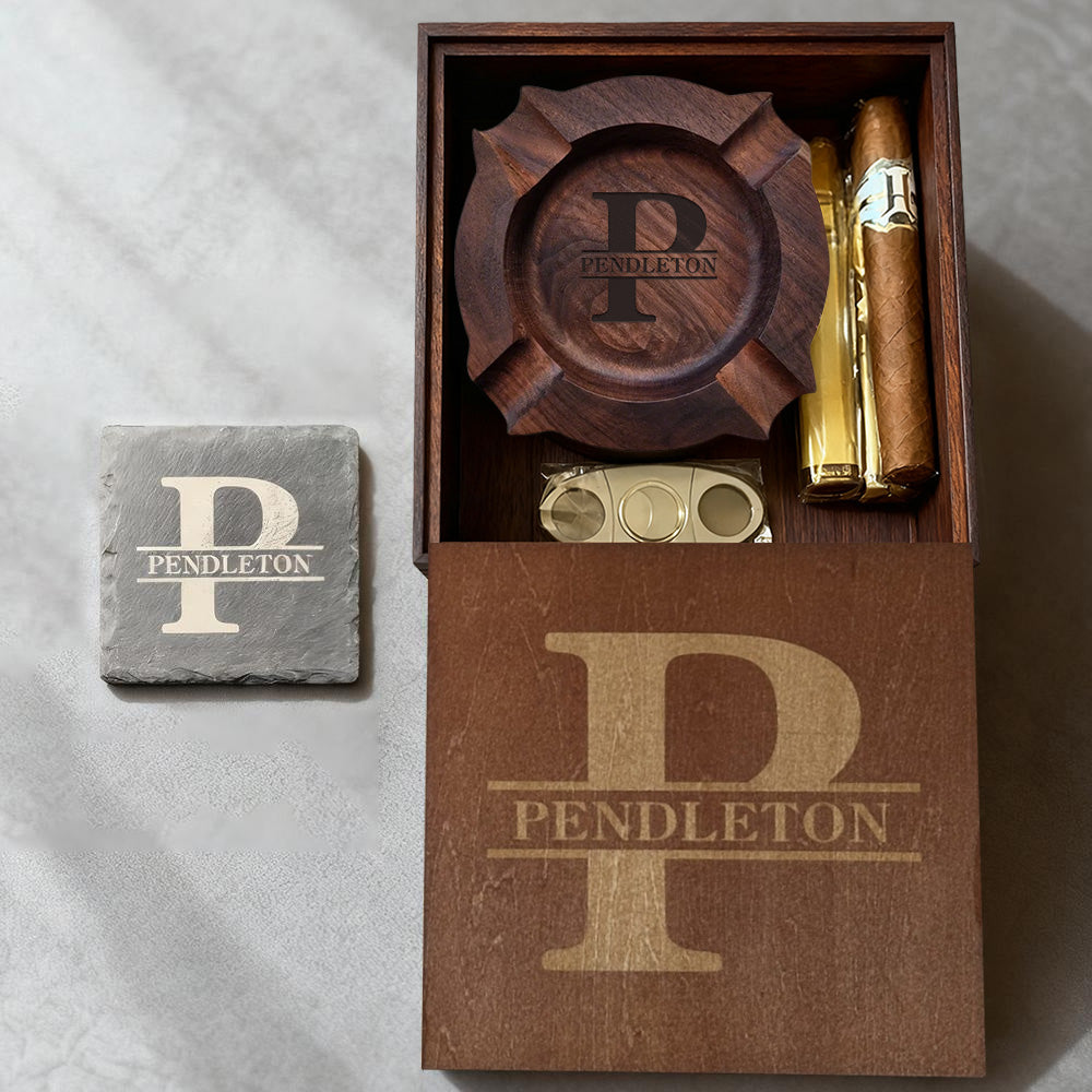 personalized-name-walnut-cigar-ash-tray-setwithout-cigar