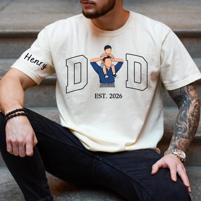 custom-dad-portrait-t-shirt-with-kids-name-est-year-fathers-day-gift
