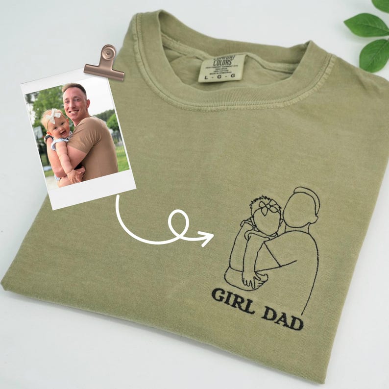 custom-embroidered-dad-kid-portrait-outline-shirt-fathers-day-gift