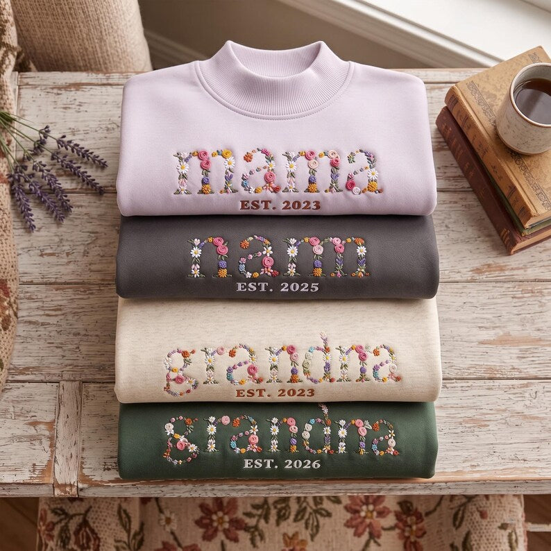 personalized-floral-embroidered-mock-neck-sweatshirt-custom-mama-grandma-pullover-with-est-year