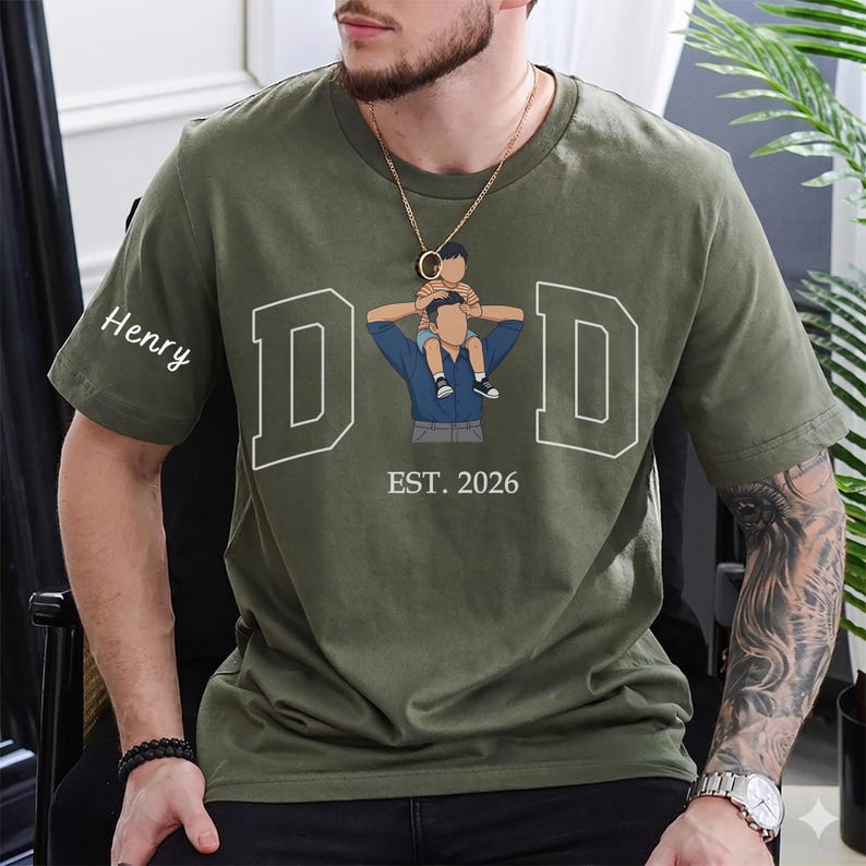 custom-dad-portrait-t-shirt-with-kids-name-est-year-fathers-day-gift