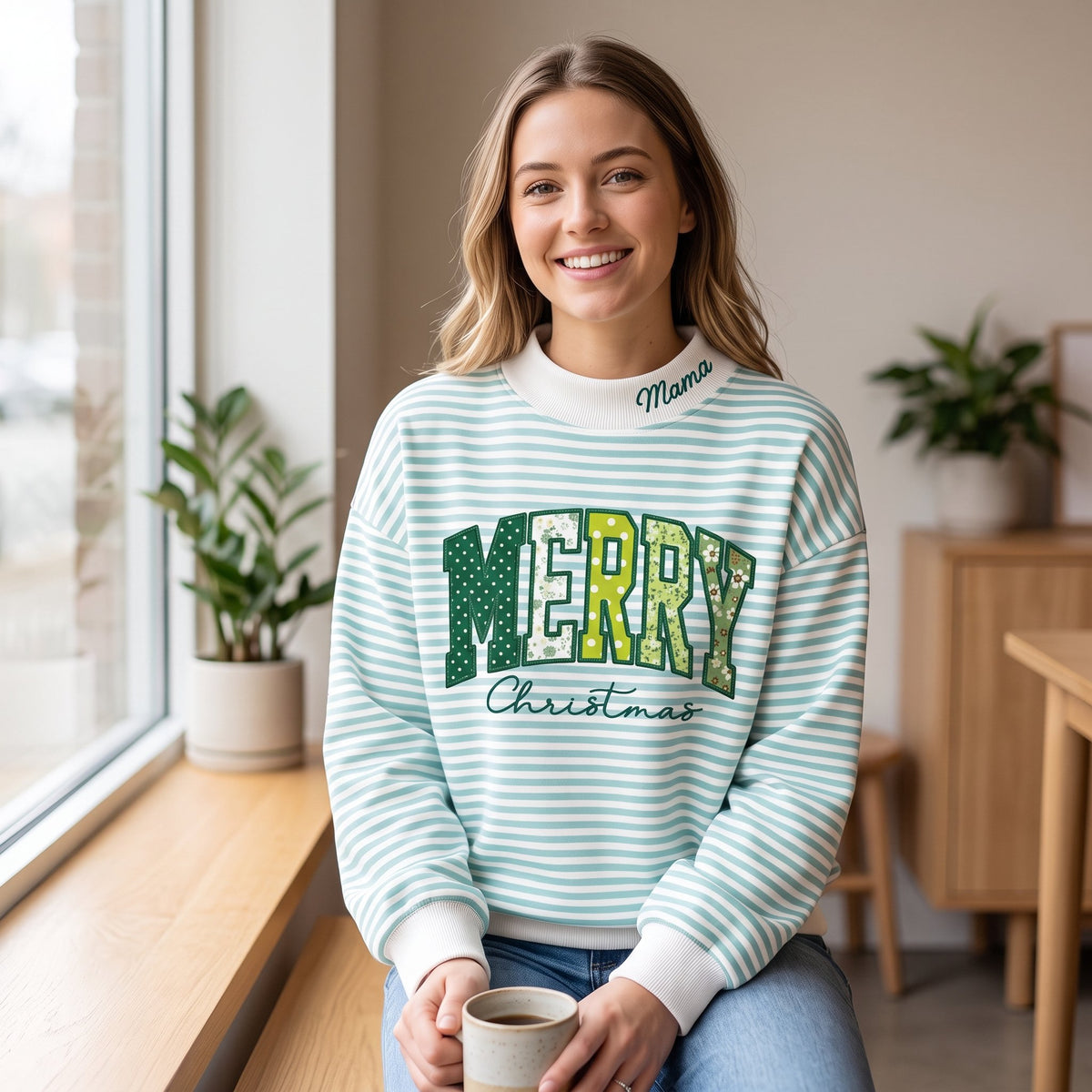 custom-striped-mock-neck-christmas-sweatshirt-merry-christmas-patchwork-applique-pullover