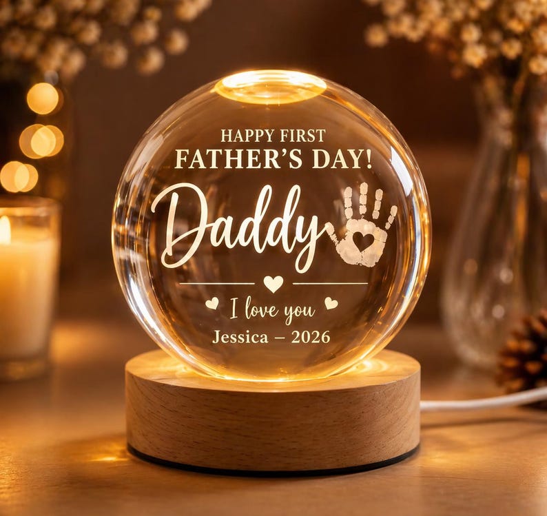 personalized-first-fathers-day-led-crystal-ball-night-light-custom-gift-with-baby-handprint-name-year-for-daddy