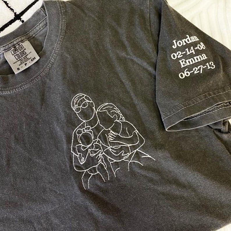 custom-embroidered-dad-kid-portrait-outline-shirt-fathers-day-gift