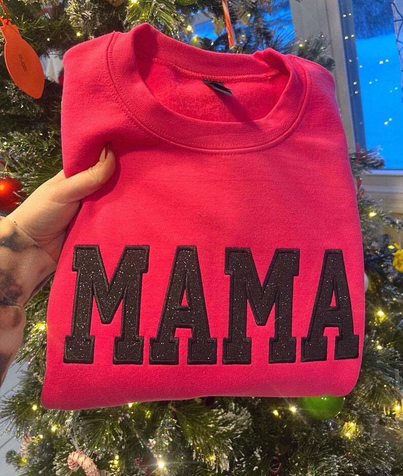 custom-trendy-and-cute-mama-embroidered-glitter-side-bow-sweatshirt-mothers-day-gift