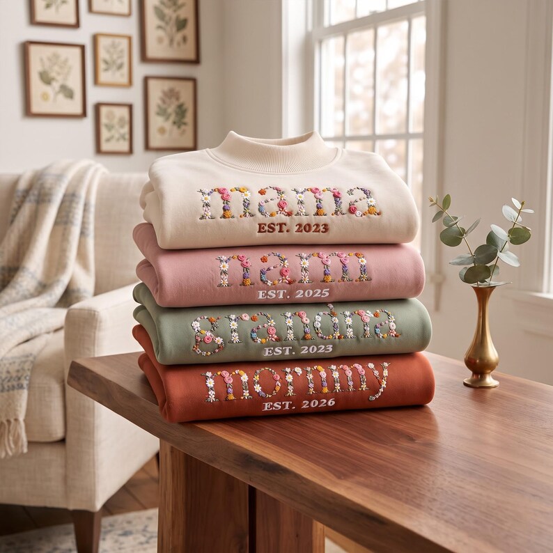 personalized-floral-embroidered-mock-neck-sweatshirt-custom-mama-grandma-pullover-with-est-year