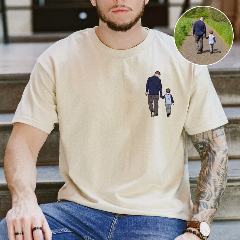 personalized-dad-kids-photo-portrait-t-shirt-fathers-day-gift-from-daughter-son