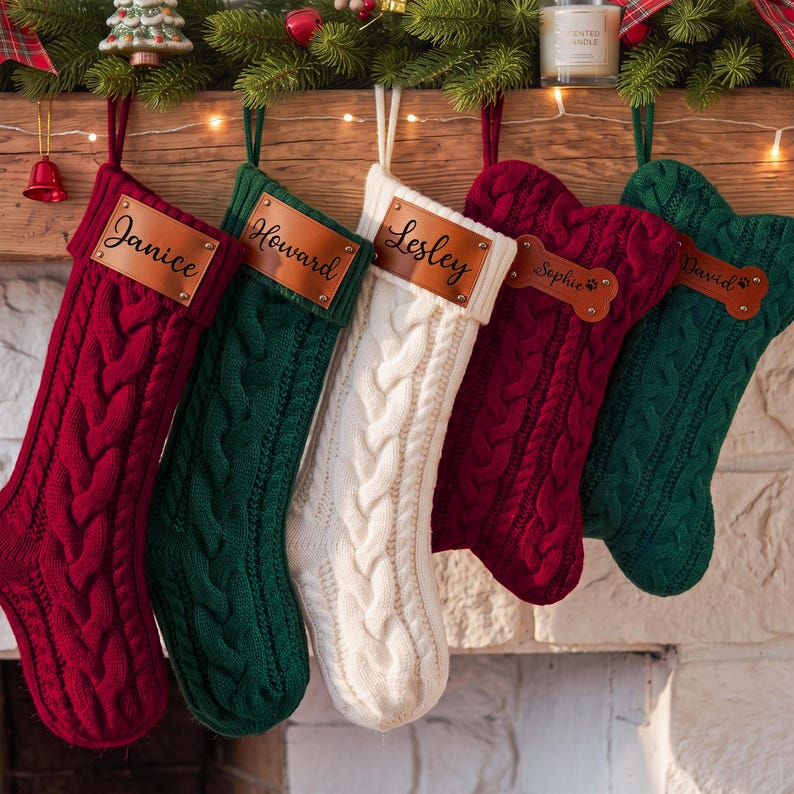 personalized-christmas-stockings-with-leather-patch-custom-name-cable-knit-xmas-stocking