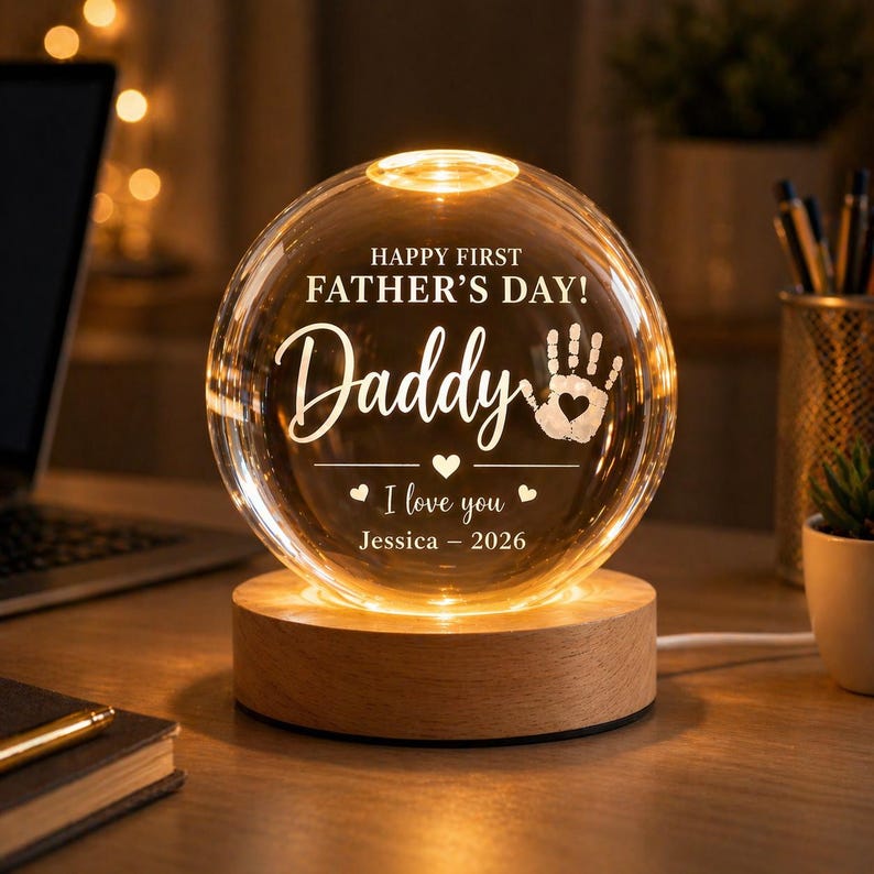 personalized-first-fathers-day-led-crystal-ball-night-light-custom-gift-with-baby-handprint-name-year-for-daddy