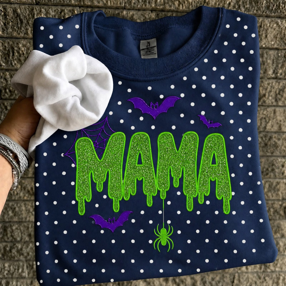 personalized-halloween-mama-glitter-embroidered-polka-dot-sweatshirt