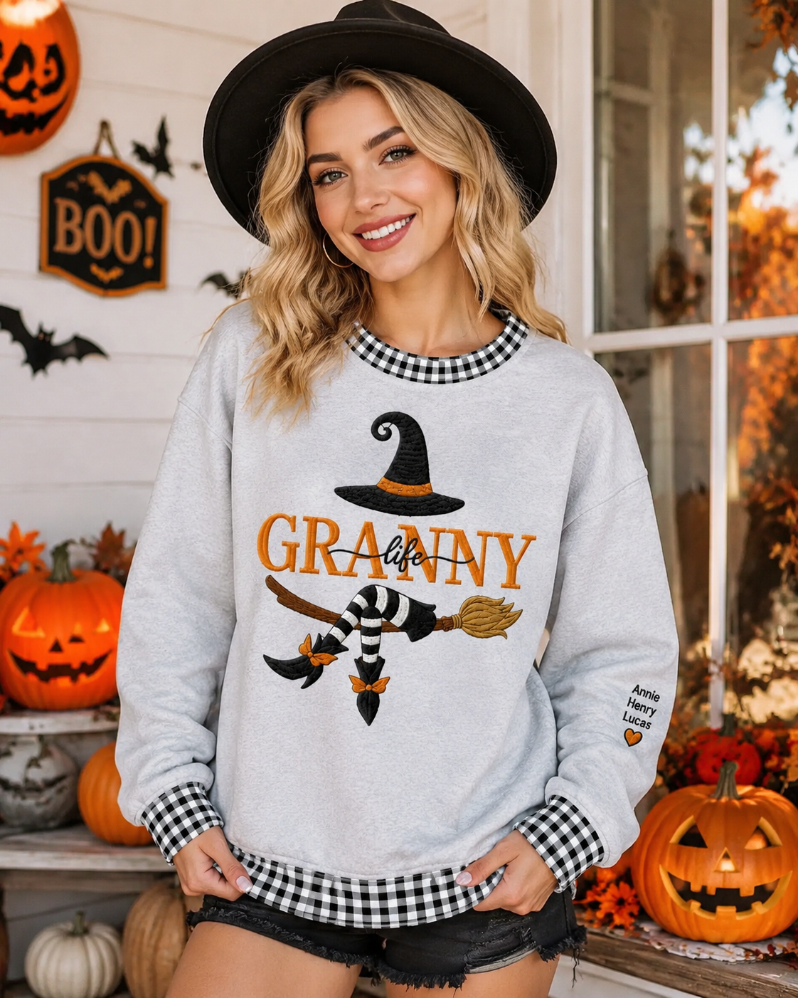 custom-name-gingham-witch-embroidery-sweatshirt-personalized-halloween-pullover