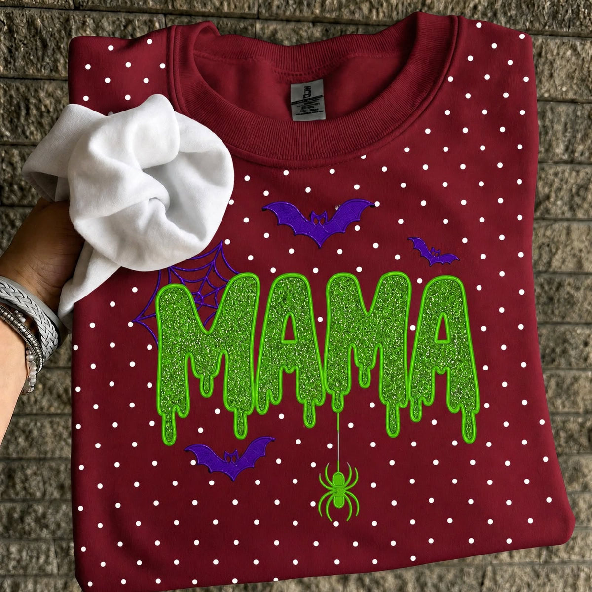personalized-halloween-mama-glitter-embroidered-polka-dot-sweatshirt