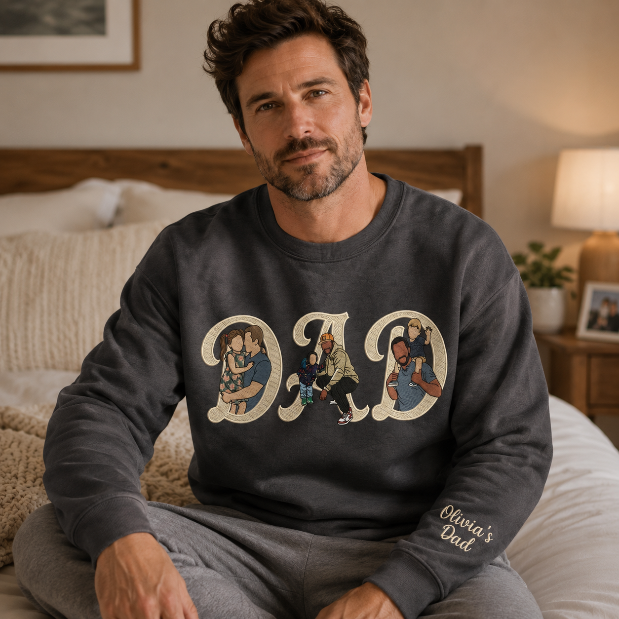personalized-photo-portrait-chunky-vintage-script-embroidery-sweatshirt-t-shirt-fathers-day-gift