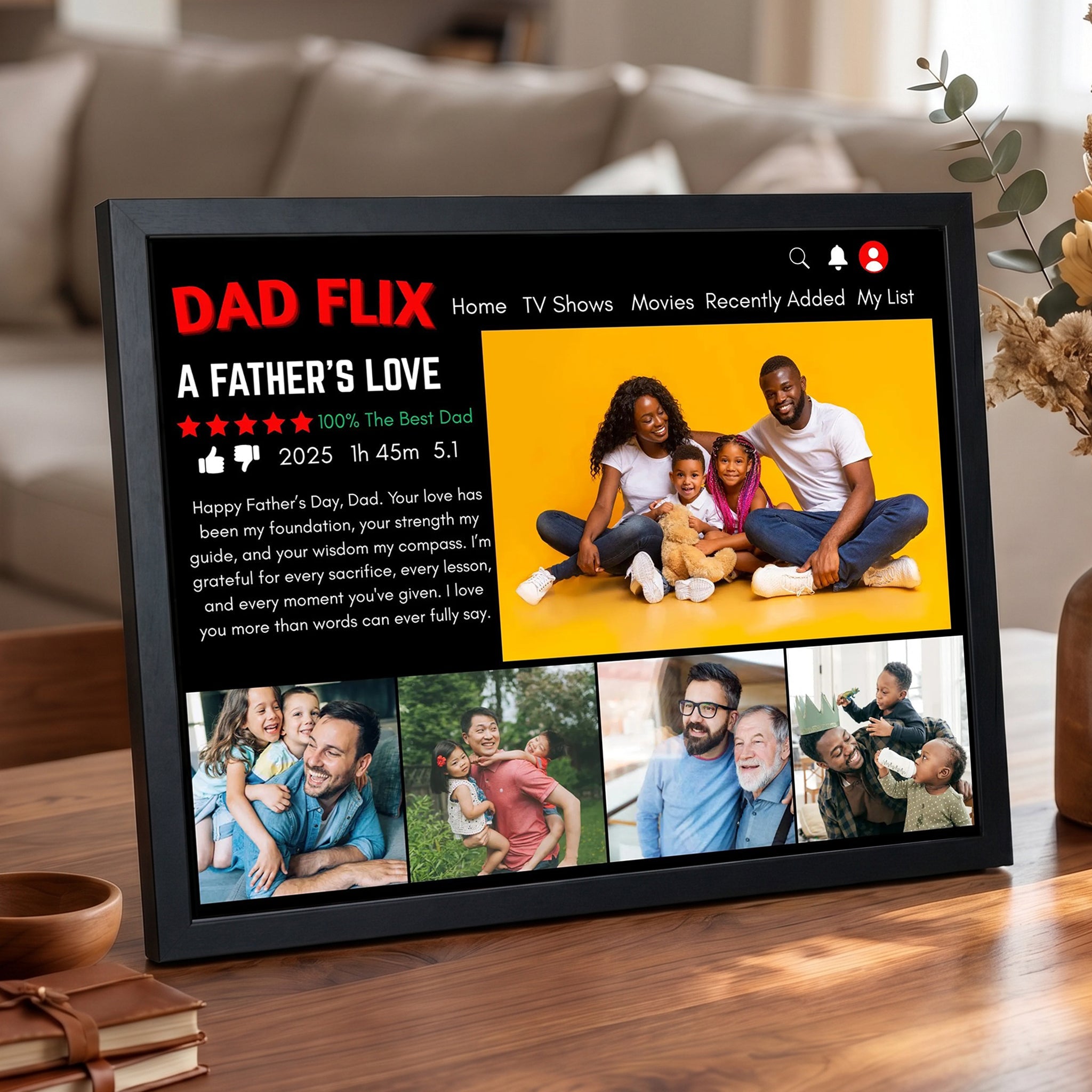 dadflix-custom-photo-frame-personalized-a-fathers-love-movie-style-picture-frame-for-fathers-day-gift