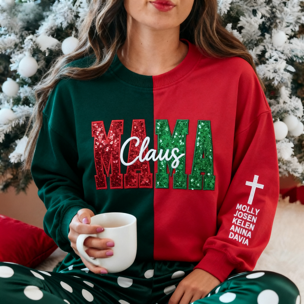 custom-two-tone-sequins-mama-sweatshirt-christmas-split-fashion-embroidered-hoodie