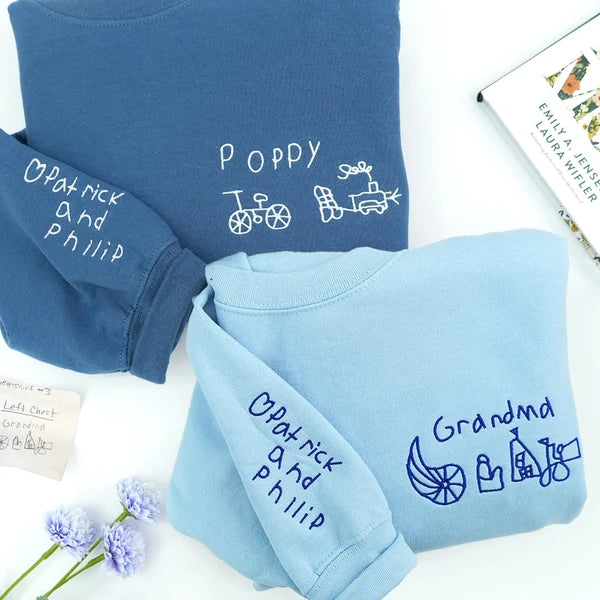 personalized-embroidered-kids-handwriting-drawing-sweatshirt-custom-artwork-gift-for-grandparents