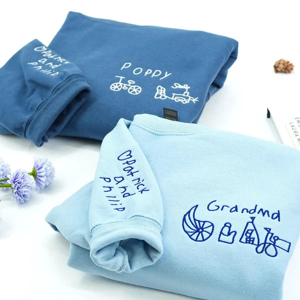 personalized-embroidered-kids-handwriting-drawing-sweatshirt-custom-artwork-gift-for-grandparents