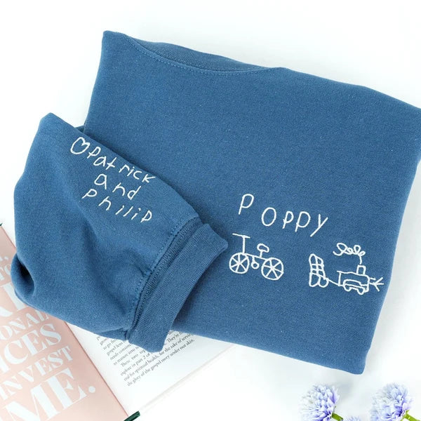 personalized-embroidered-kids-handwriting-drawing-sweatshirt-custom-artwork-gift-for-grandparents