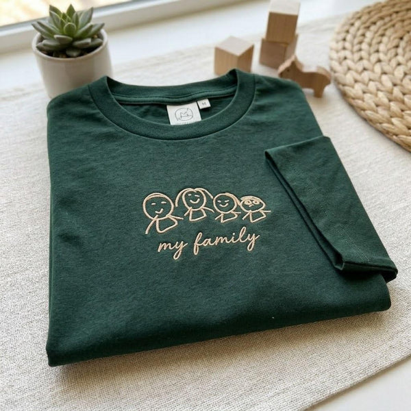 custom-family-photo-handwriting-embroidered-sweatshirt-personalized-minimalist-line-art-keepsake-gift