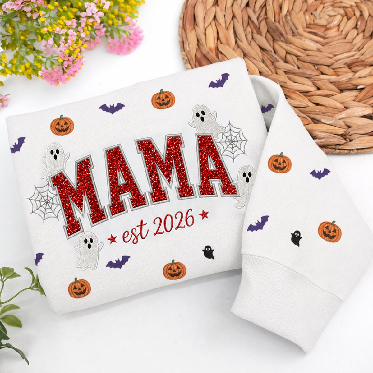 custom-sparkle-mama-halloween-sweatshirt-glitter-embroidered-ghost-pumpkin-pullover