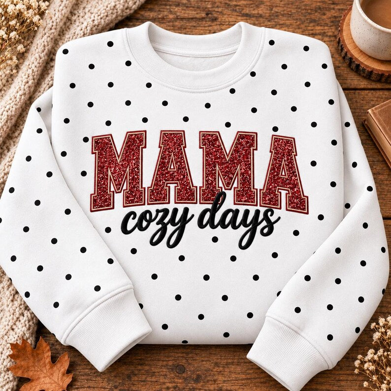custom-polka-dot-sweatshirt-with-glitter-applique-personalized-mama-cozy-days-crewneck-gift-for-mom