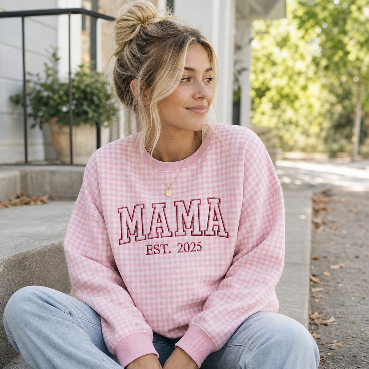 custom-gingham-mama-sweatshirt-personalized-embroidered-gingham-sweatshirt-for-mom-grandma-mimi-pop-pop-est-year-names-on-sleeve-cozy-family-gift