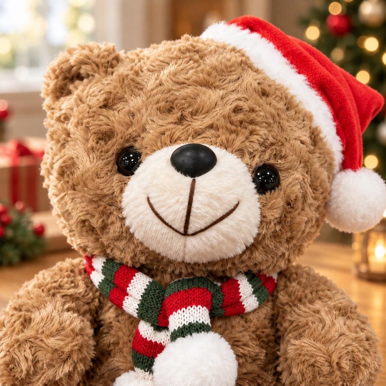 personalized-christmas-teddy-bear-with-custom-name-soft-plush-santa-bear-with-scarf-holiday-gift-for-kids-babies