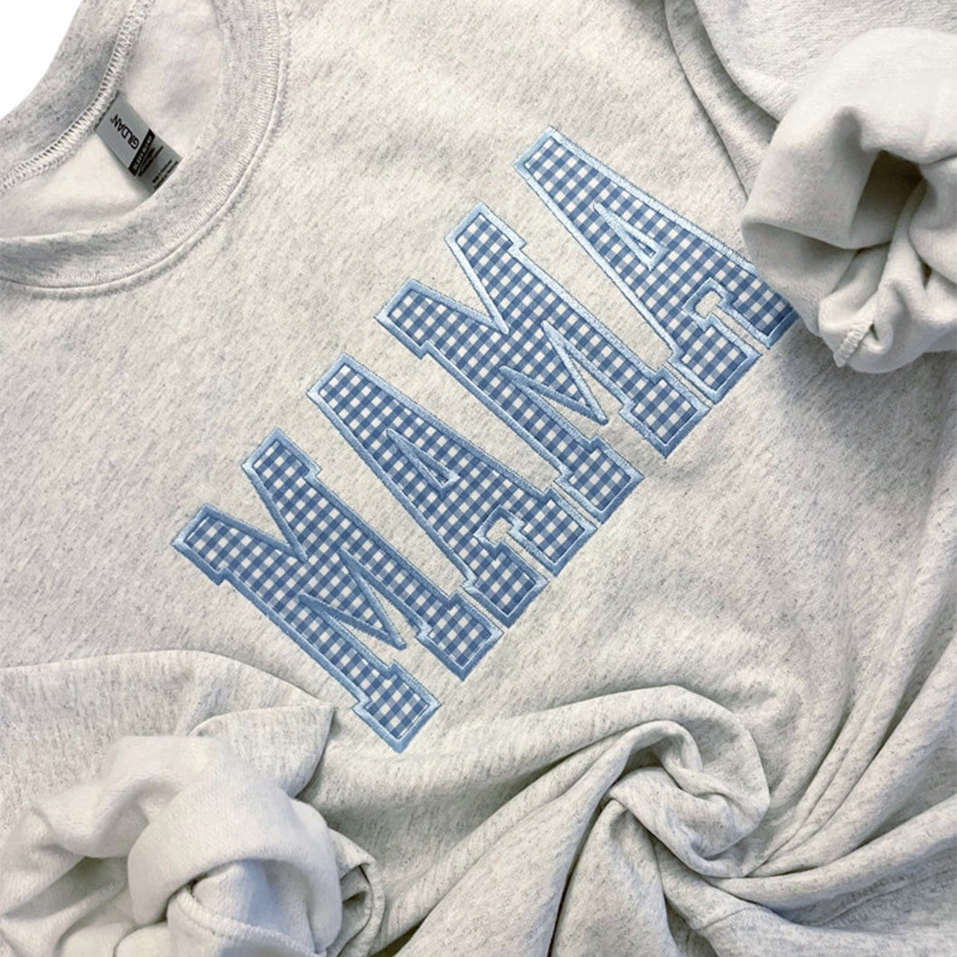 custom-gingham-applique-sweatshirt-personalized-varsity-gift-for-mom-mimi