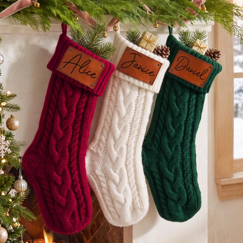 personalized-christmas-stockings-with-leather-patch-custom-name-cable-knit-xmas-stocking
