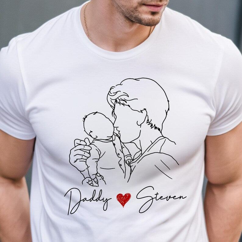 custom-new-dad-photo-shirt-personalized-fathers-day-gift-with-baby-line-art