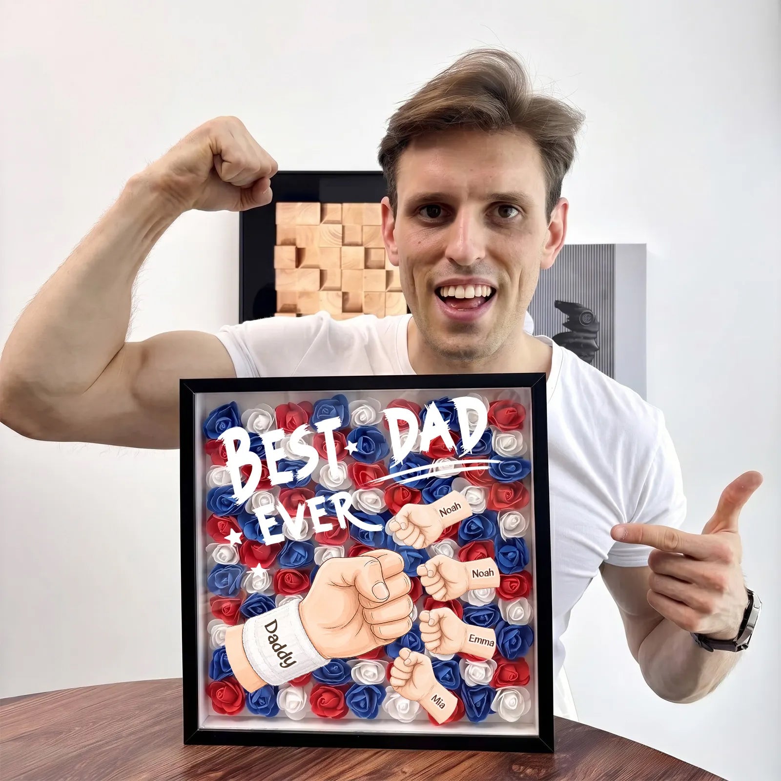 personalized-best-dad-ever-fist-bump-shadow-box-with-watch-strap-braided-cord-custom-fathers-day-gift-with-kids-names