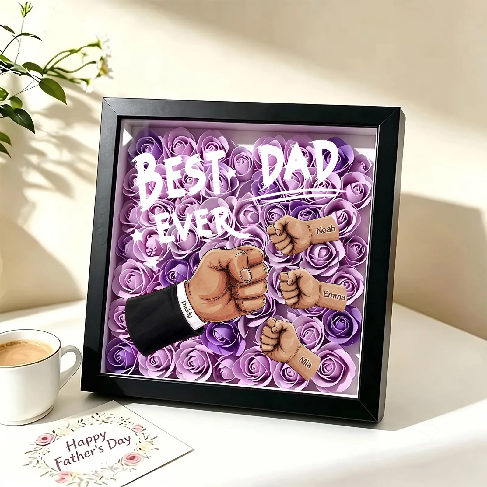 personalized-best-dad-ever-fist-bump-shadow-box-with-watch-strap-braided-cord-custom-fathers-day-gift-with-kids-names
