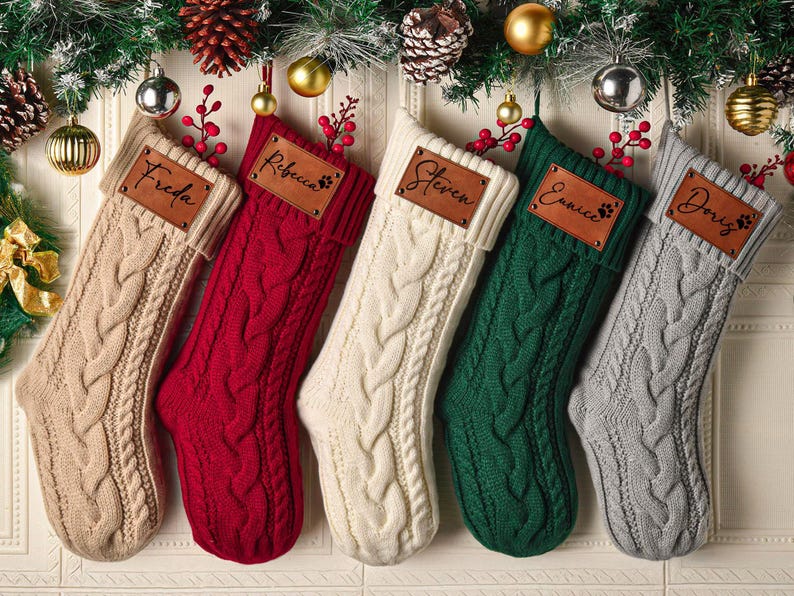 personalized-christmas-stockings-with-leather-patch-custom-name-cable-knit-xmas-stocking