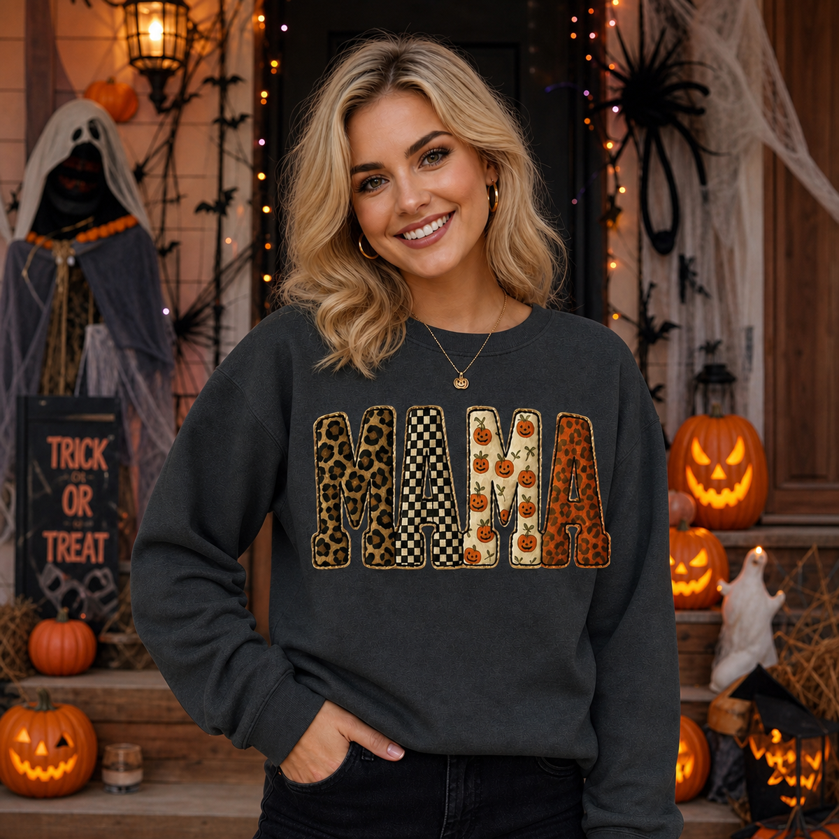 custom-halloween-patchwork-letters-clipart-pumpkin-leopard-checkered-cozy-autumn-sweatshirt