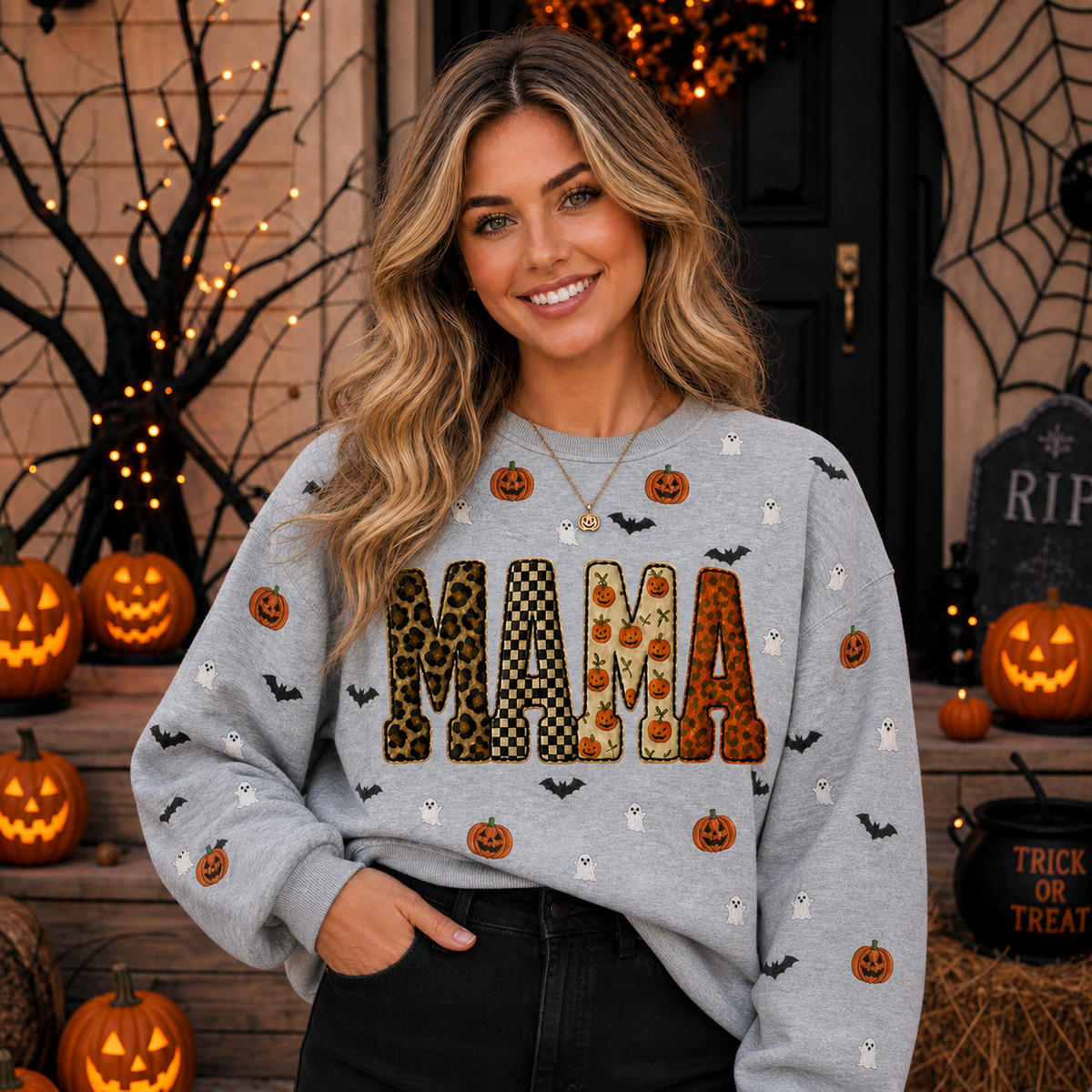 custom-halloween-patchwork-letters-clipart-pumpkin-leopard-checkered-pumpkin-ghost-pattern-sweatshirt