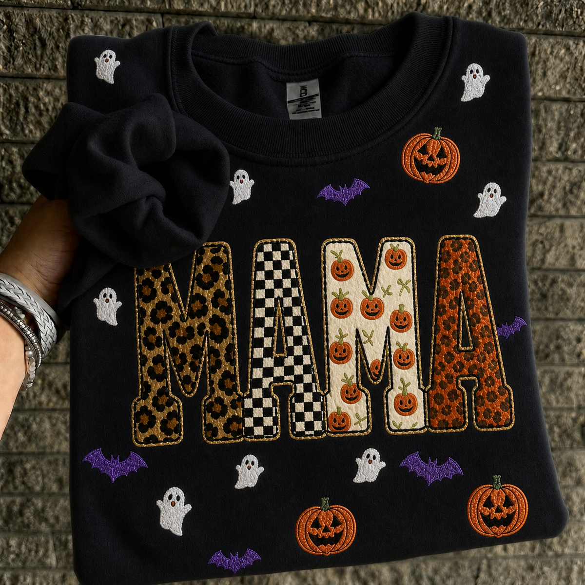custom-halloween-patchwork-letters-clipart-pumpkin-leopard-checkered-pumpkin-ghost-pattern-sweatshirt