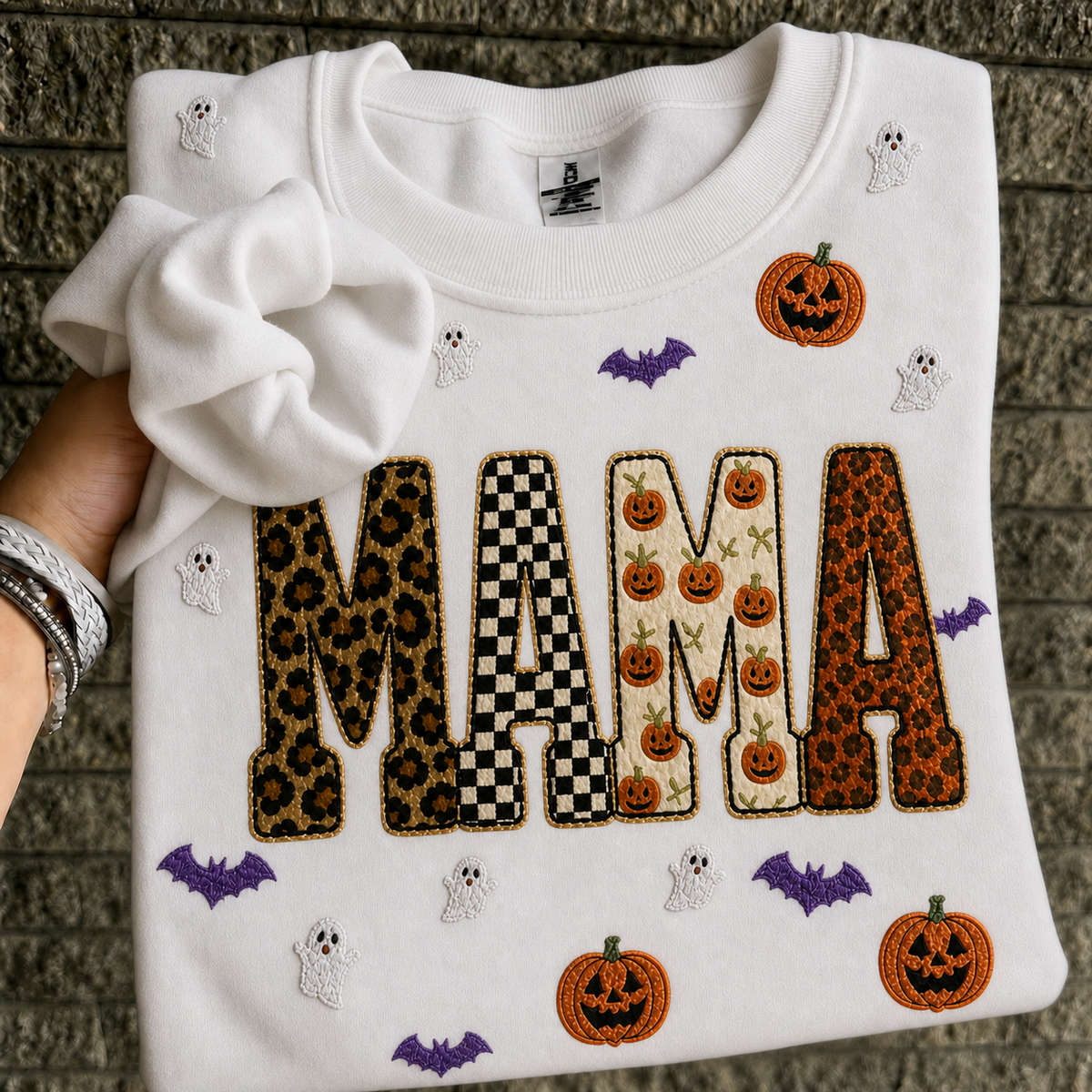 custom-halloween-patchwork-letters-clipart-pumpkin-leopard-checkered-pumpkin-ghost-pattern-sweatshirt