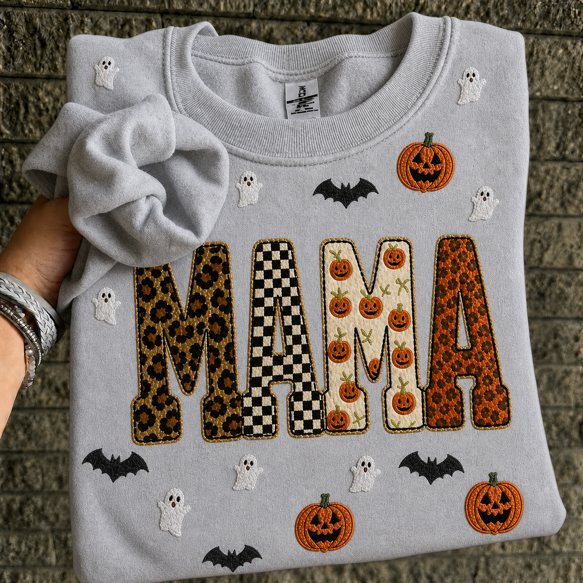 custom-halloween-patchwork-letters-clipart-pumpkin-leopard-checkered-pumpkin-ghost-pattern-sweatshirt