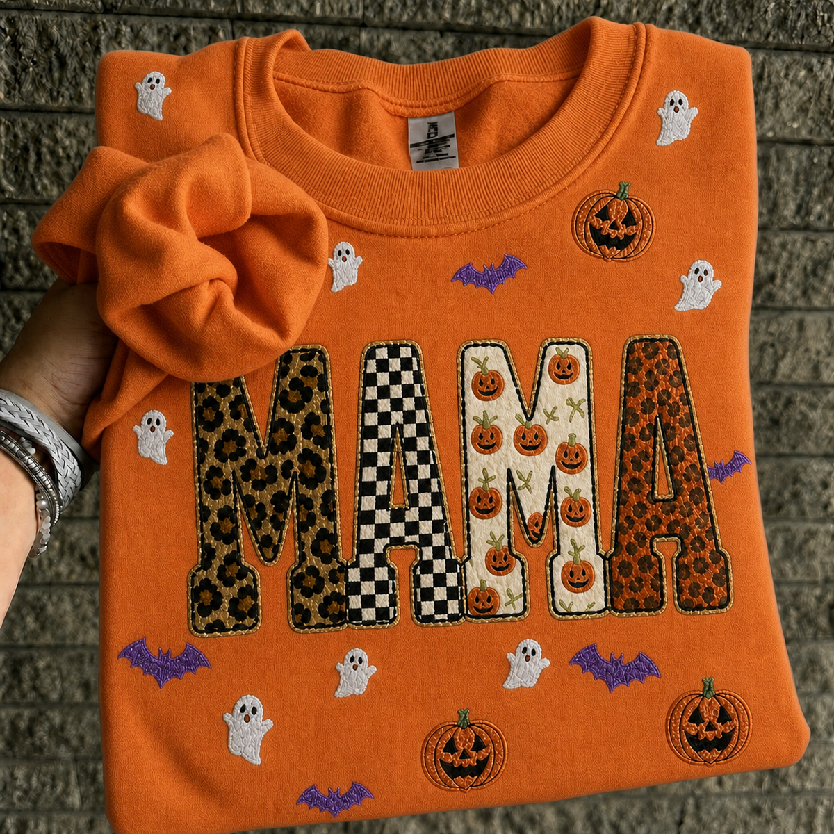 custom-halloween-patchwork-letters-clipart-pumpkin-leopard-checkered-pumpkin-ghost-pattern-sweatshirt