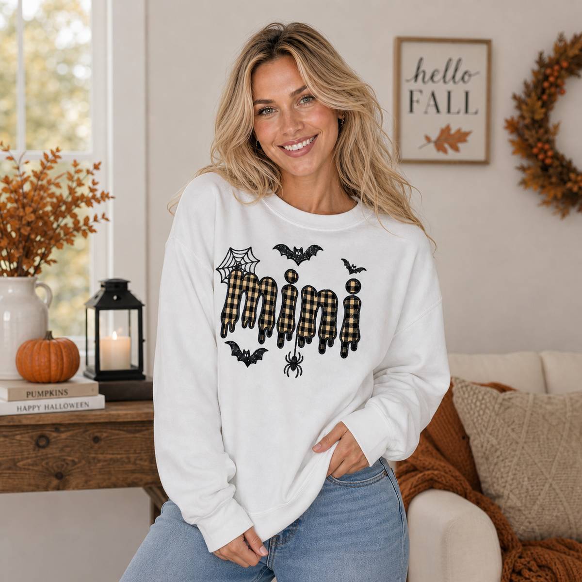 custom-halloween-mama-applique-sweatshirt-embroidered-mama-sweatshirt-bat-mama-crewneck-gingham-applique-spooky-mom-shirt-fall-sweatshirt