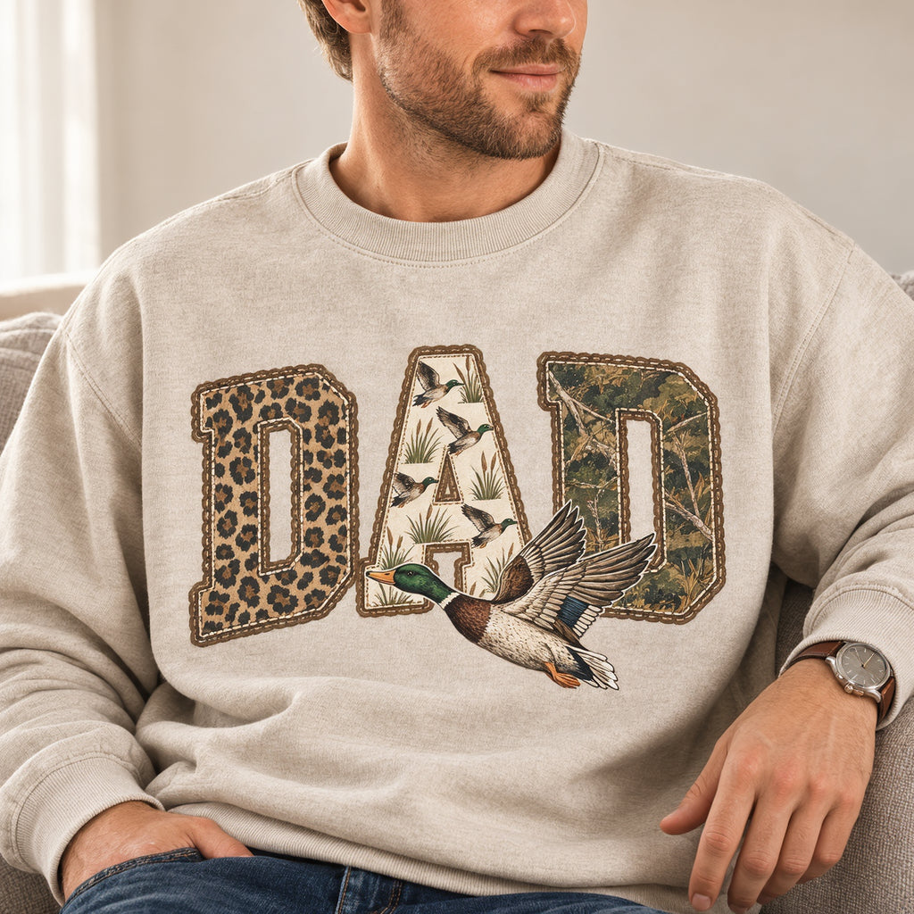 custom-duck-hunting-dad-vintage-wash-sweatshirt-camo-leopard-graphic-pullover